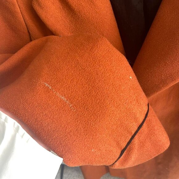 Scotch & Soda Bright Orange Full Length Trench Coat sz S - Picture 4 of 4